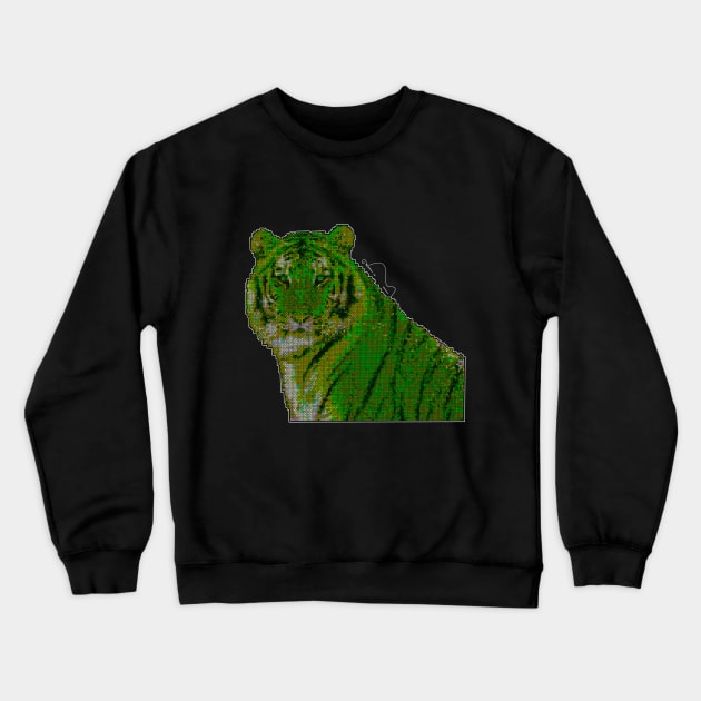 Cross Stitch Tiger Crewneck Sweatshirt by The Craft ACE